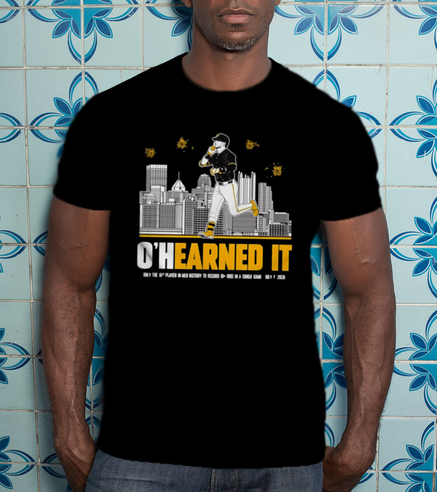 Ryan Ohearn Pittsburgh Pirates 10 RBI Game Ohearned It July 7 2026 MLB Skyline T-Shirt