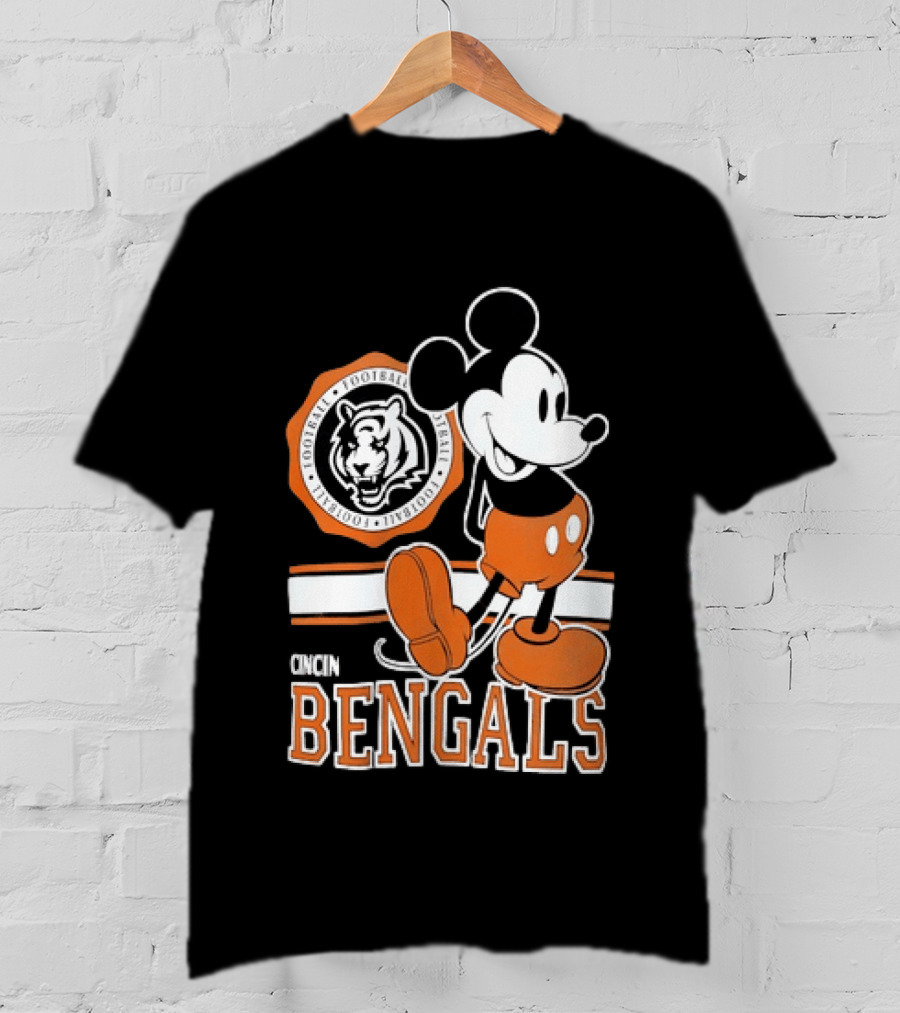 Mickey Mouse Cincinnati Bengals Football Tiger T-Shirt
