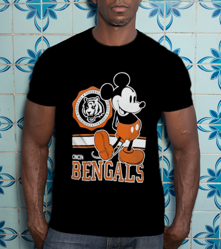 Mickey Mouse Cincinnati Bengals Football Tiger T-Shirt