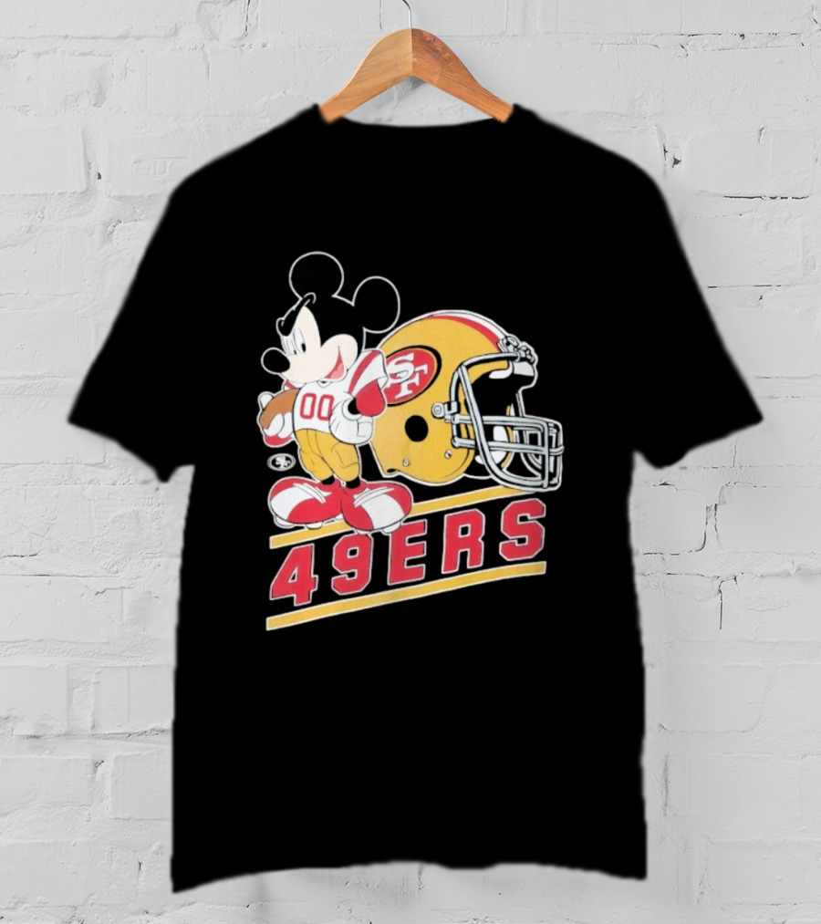 Mickey Mouse With San Francisco 49ers Helmet Football 49ers T-Shirt