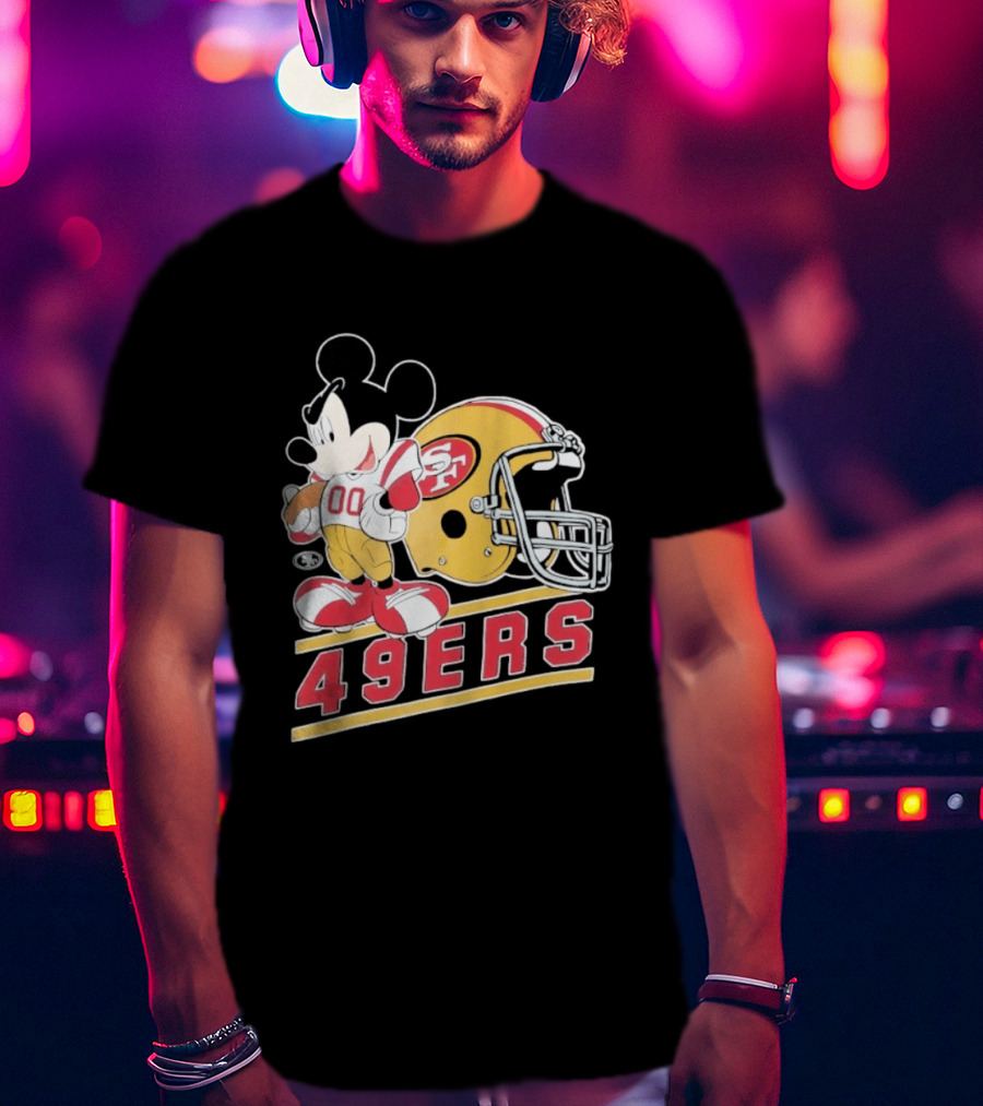 Mickey Mouse With San Francisco 49ers Helmet Football 49ers T-Shirt