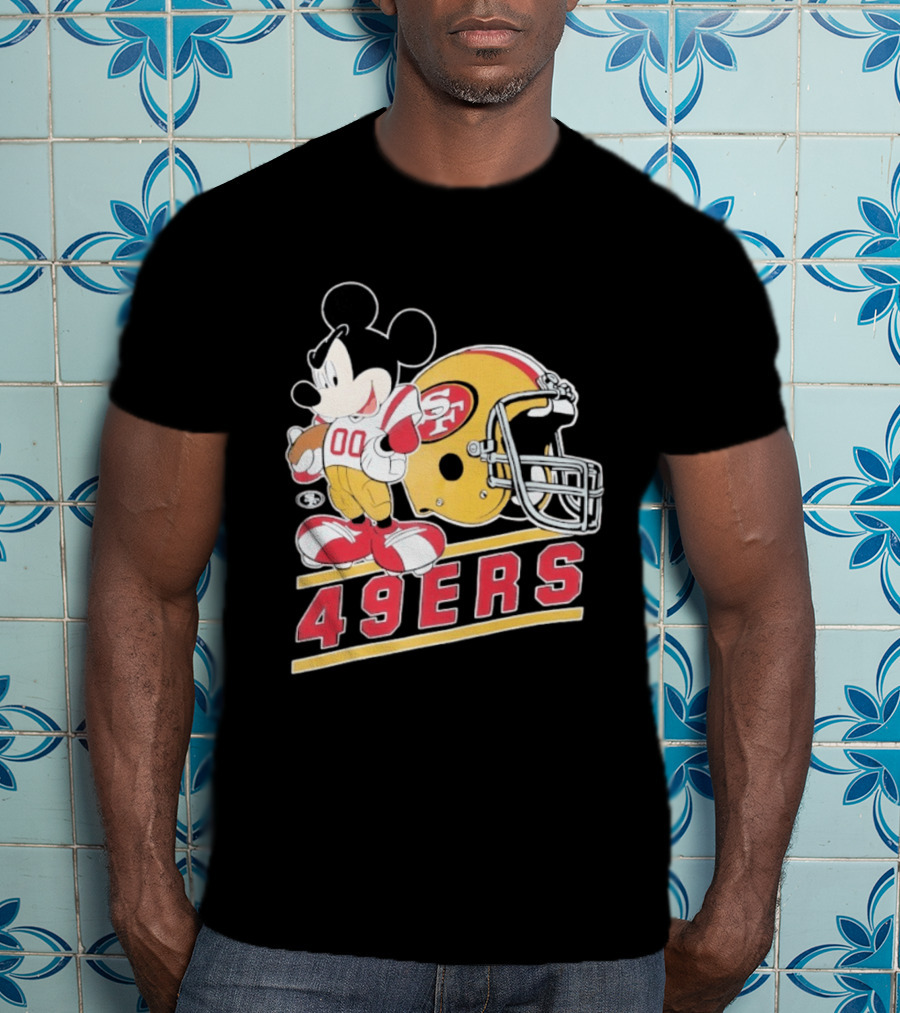 Mickey Mouse With San Francisco 49ers Helmet Football 49ers T-Shirt