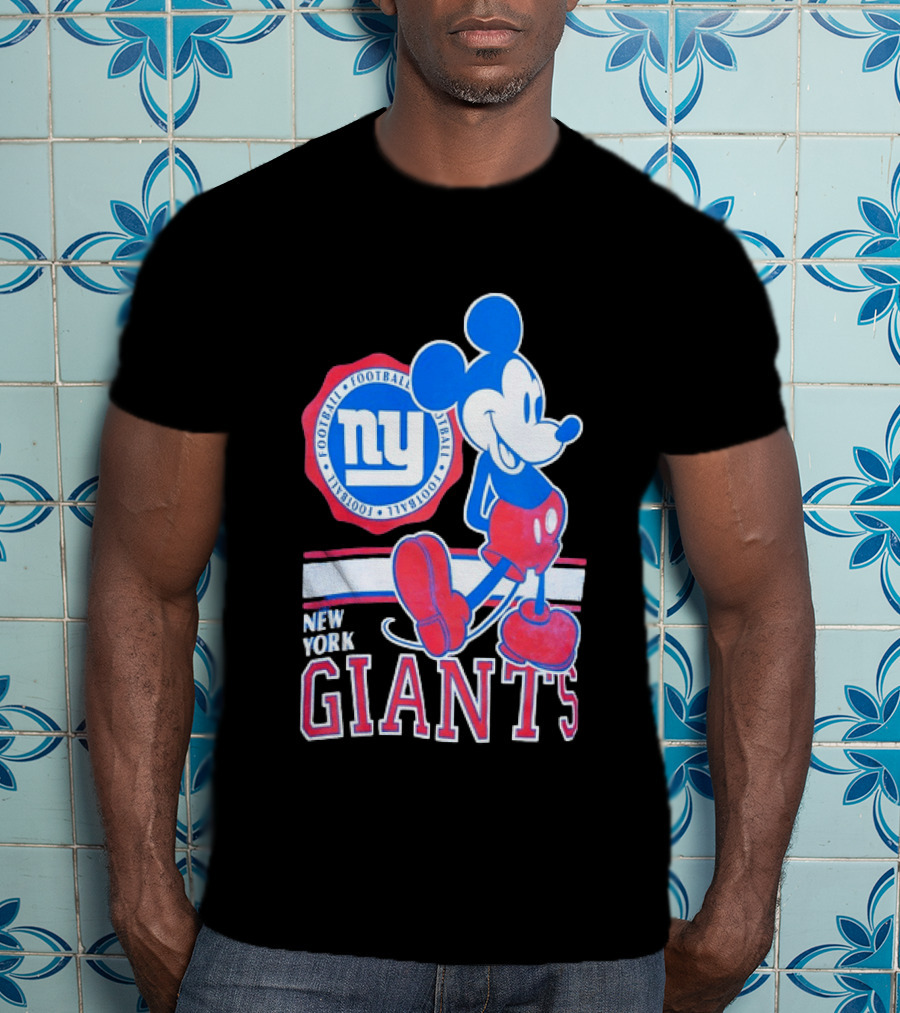 Mickey Mouse New York Giants Football NY Sports Fan T-Shirt