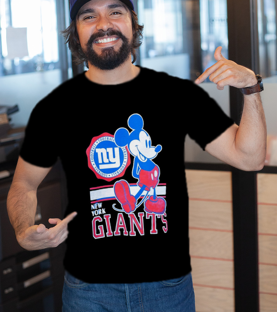 Mickey Mouse New York Giants Football NY Sports Fan T-Shirt