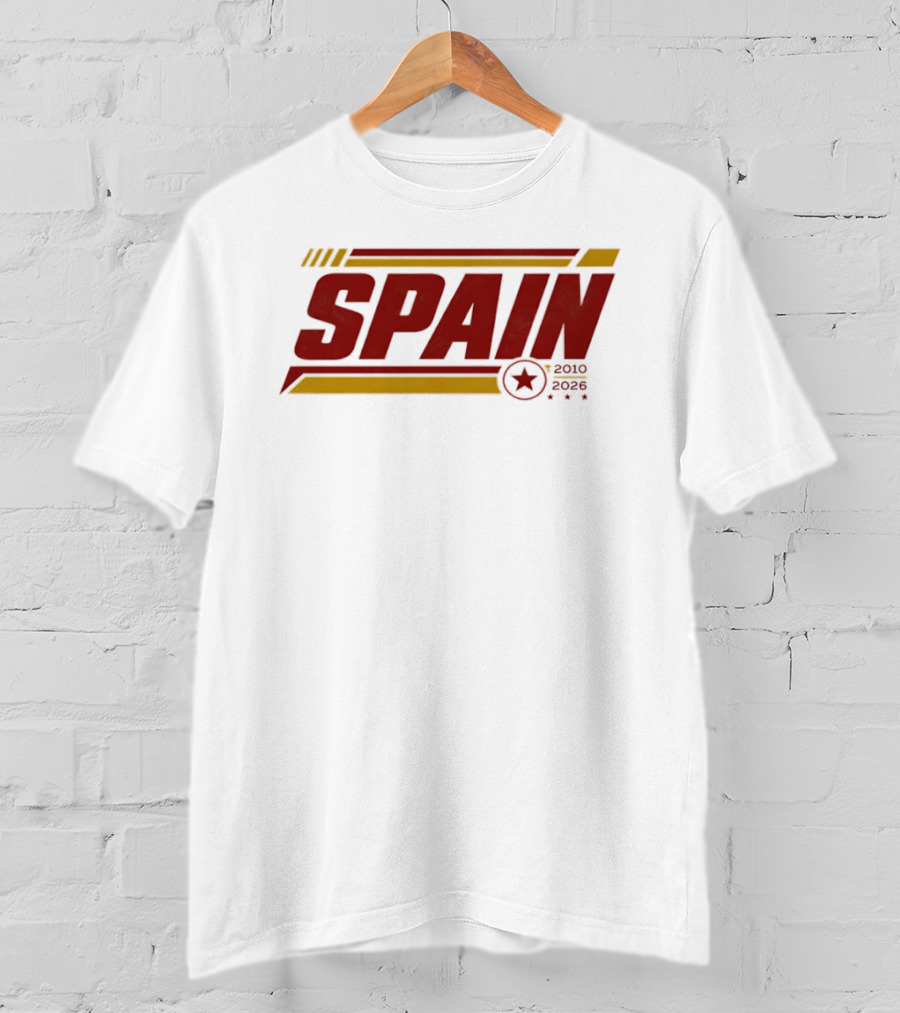 Spain 2010 2026 Sports Football Star T-Shirt