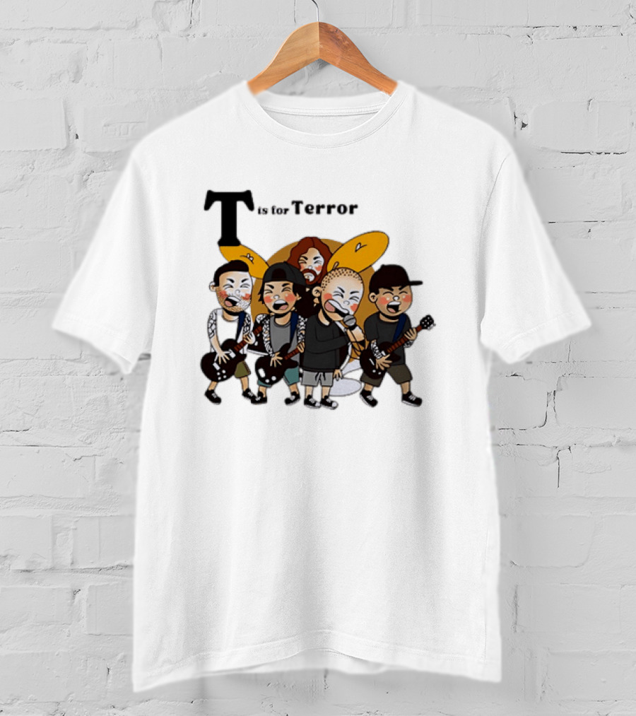 T Is For Terror Cartoon Punk Rock Band Music T-Shirt