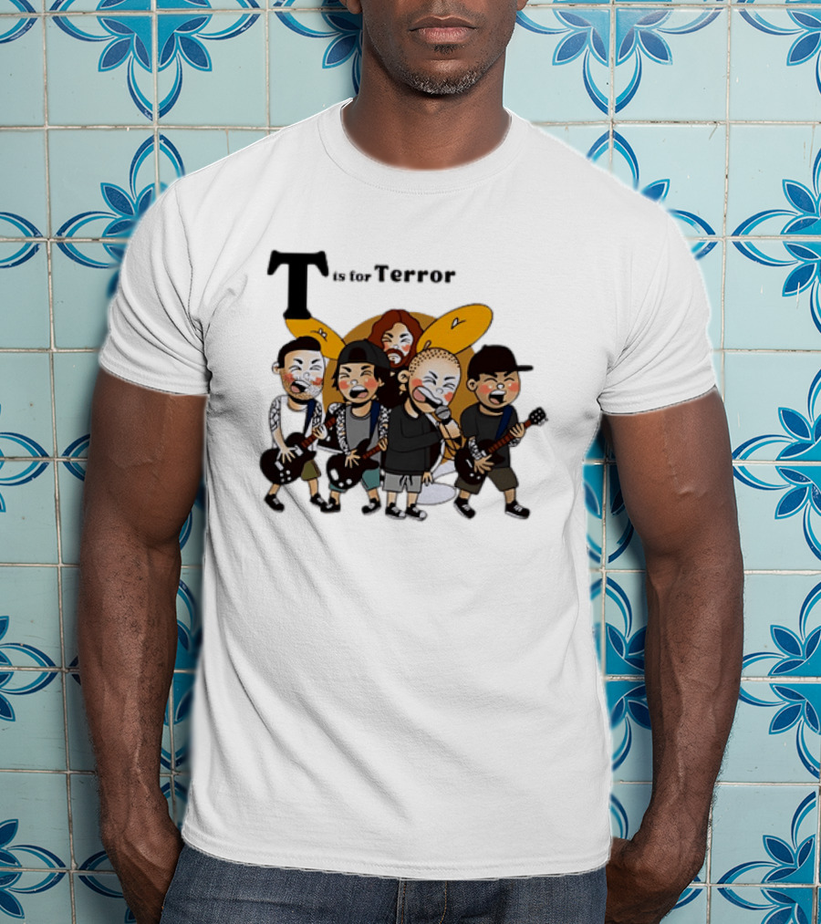 T Is For Terror Cartoon Punk Rock Band Music T-Shirt