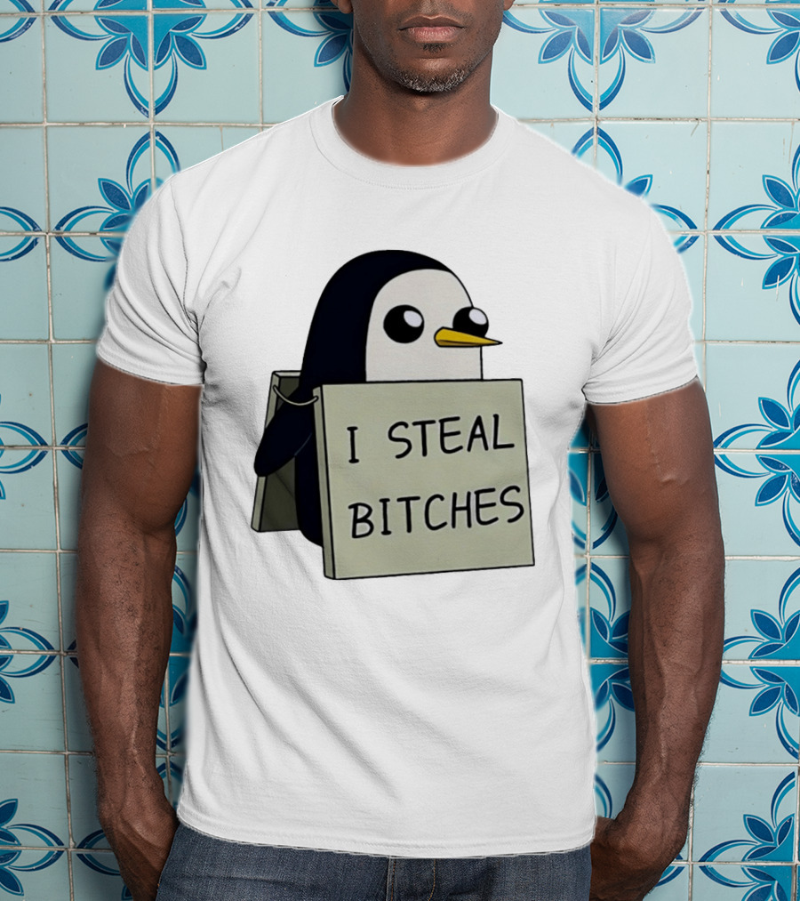Gunter The Penguin I Steal Bitches Adventure Time Iconic Character Humor T-Shirt