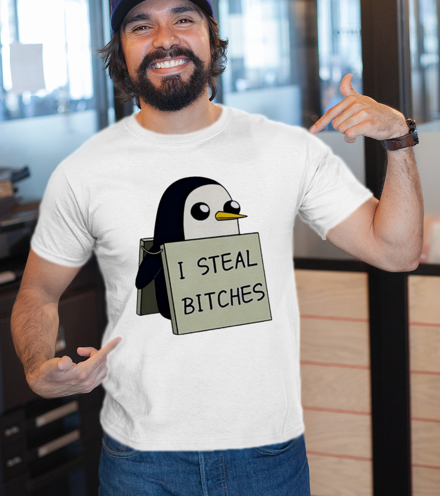 Gunter The Penguin I Steal Bitches Adventure Time Iconic Character Humor T-Shirt