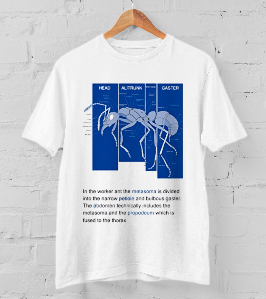 Worker Ant Diagram Head Alitrunk Gaster Metasoma Petiole Biology T-Shirt