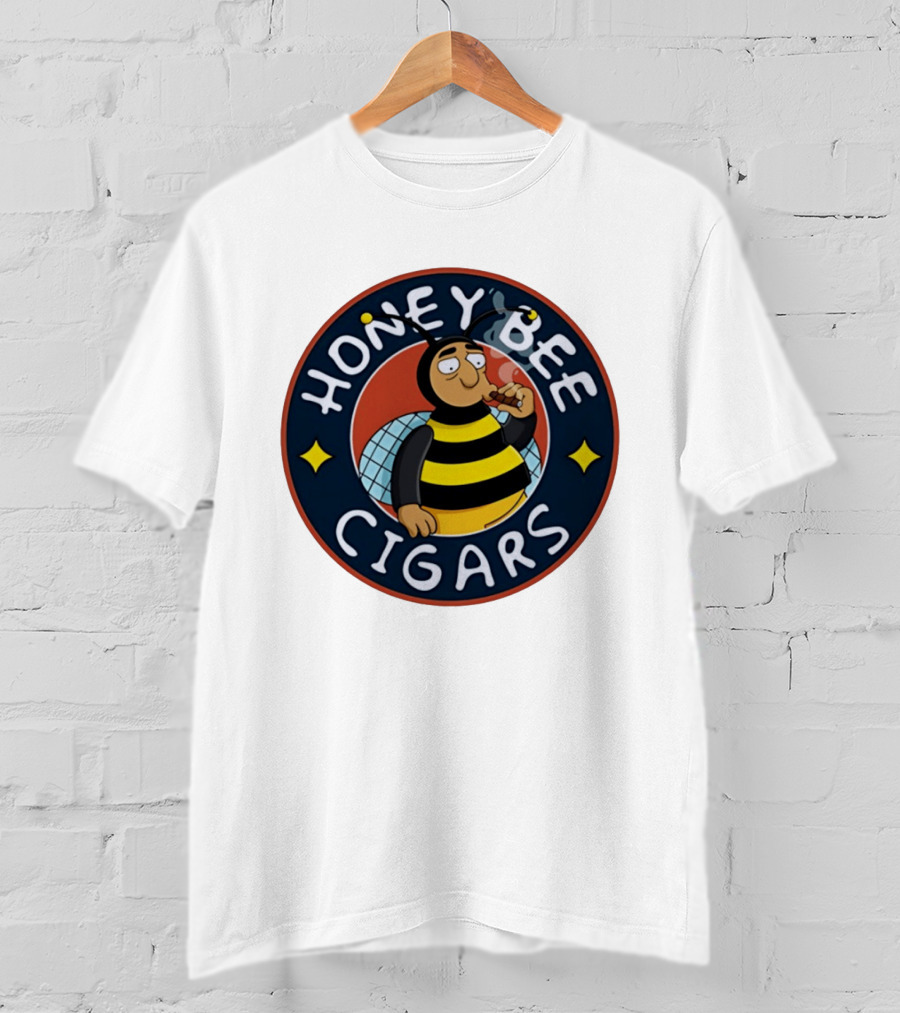 Honey Bee Cigars Smoking Cartoon Bee T-Shirt
