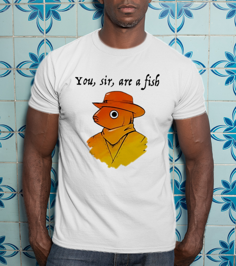 You Sir Are A Fish Cowboy Western Hat And Scarf T-Shirt