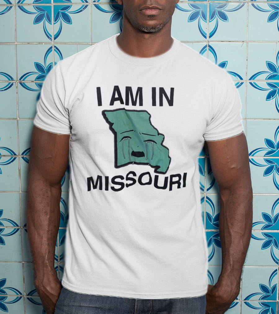 I Am In Missouri Crying Map Misery Pun T-Shirt