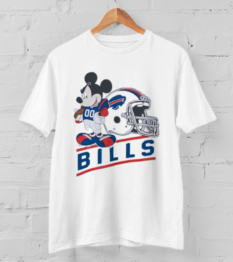 Mickey Mouse Buffalo Bills 00 Jersey Football Helmet T-Shirt