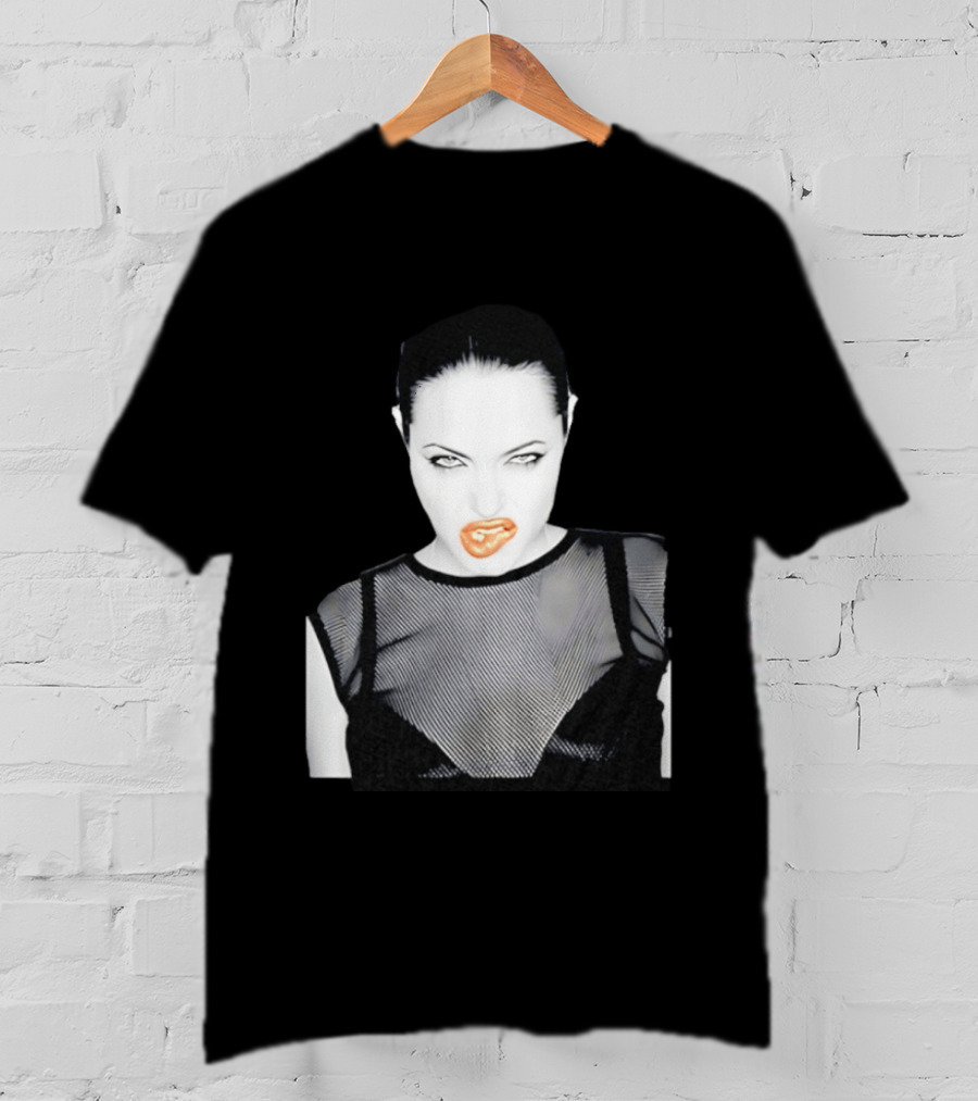 Angelina Jolie Black And White Pop Culture Fashion T-Shirt