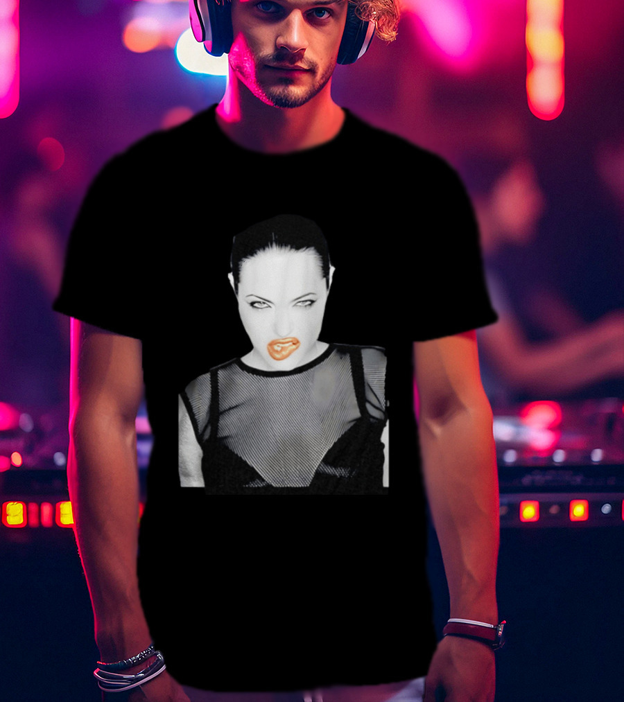 Angelina Jolie Black And White Pop Culture Fashion T-Shirt