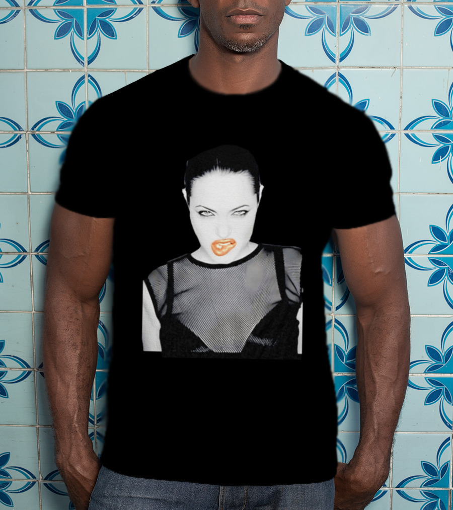 Angelina Jolie Black And White Pop Culture Fashion T-Shirt