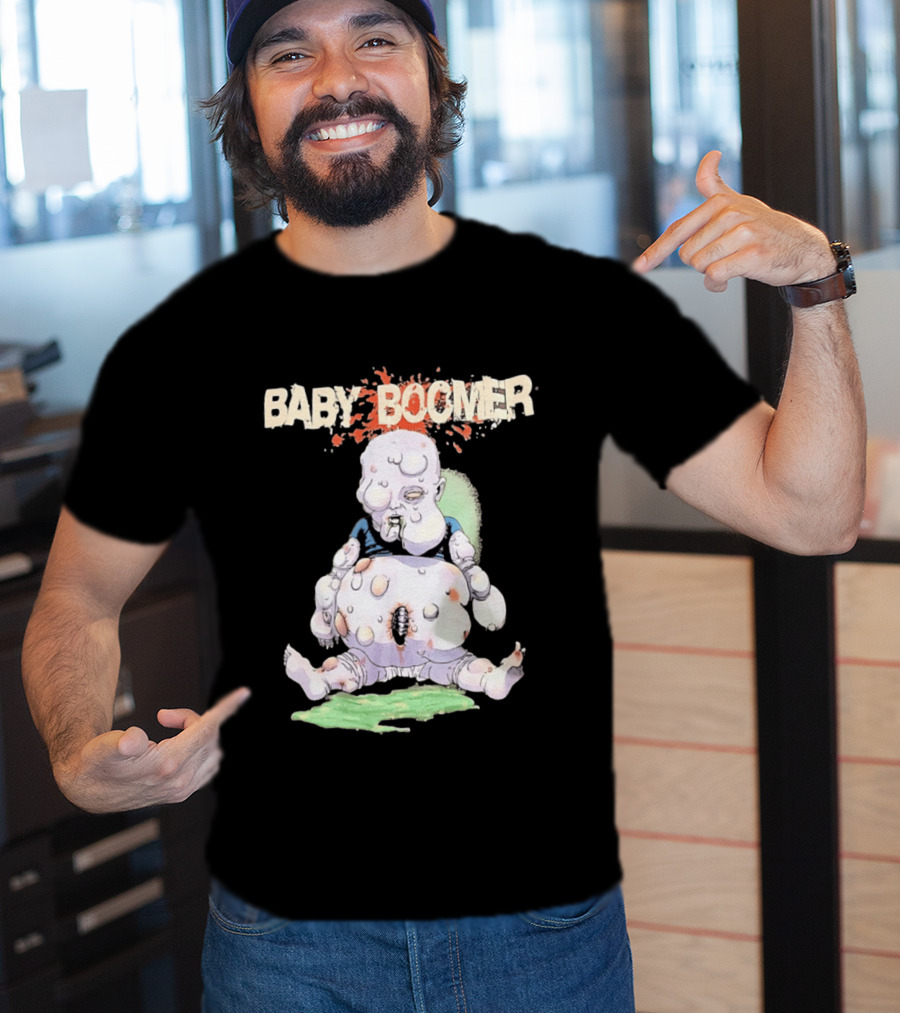 Baby Boomer Zombie Mutant Infant Horror Creepy Cartoon Character Rugged T-Shirt