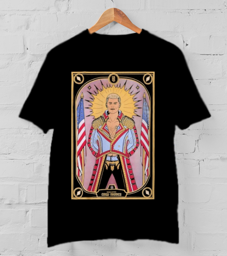 Cody Rhodes WWE Tarot Card With American Flags And Sunburst T-Shirt