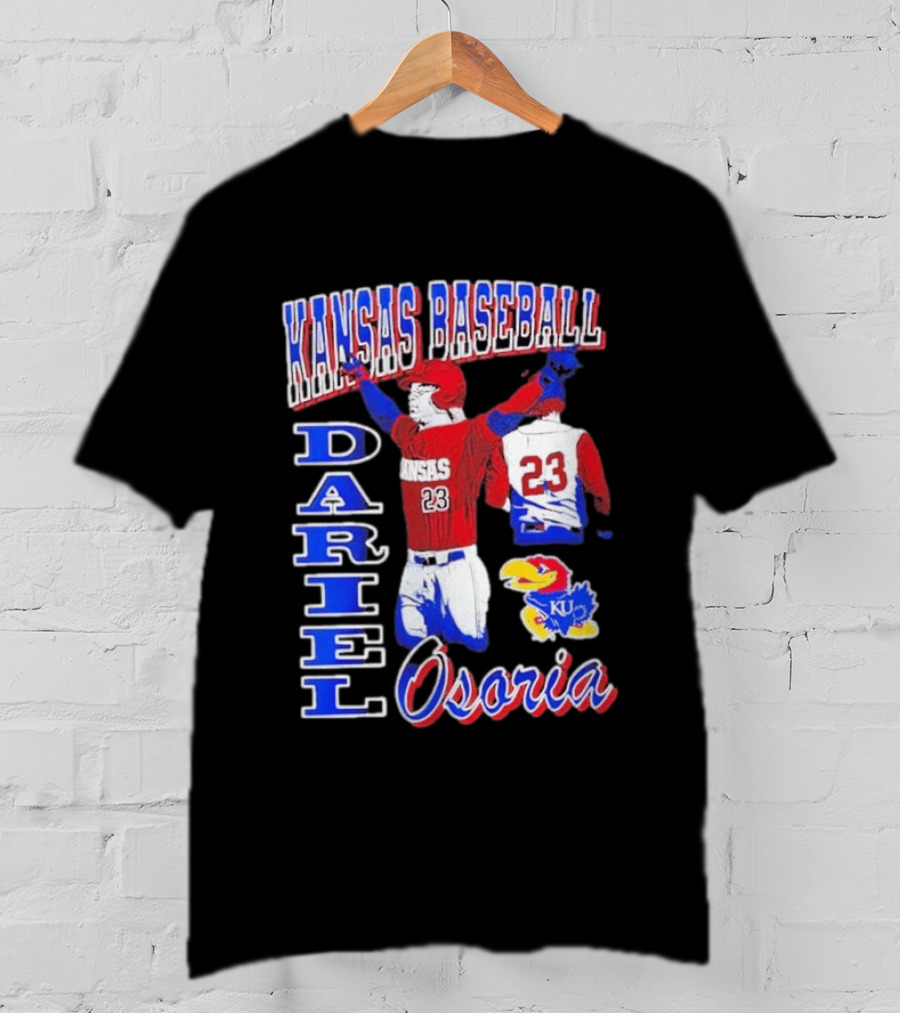 Kansas Baseball Dariel Osoria 23 KU Jayhawks T-Shirt