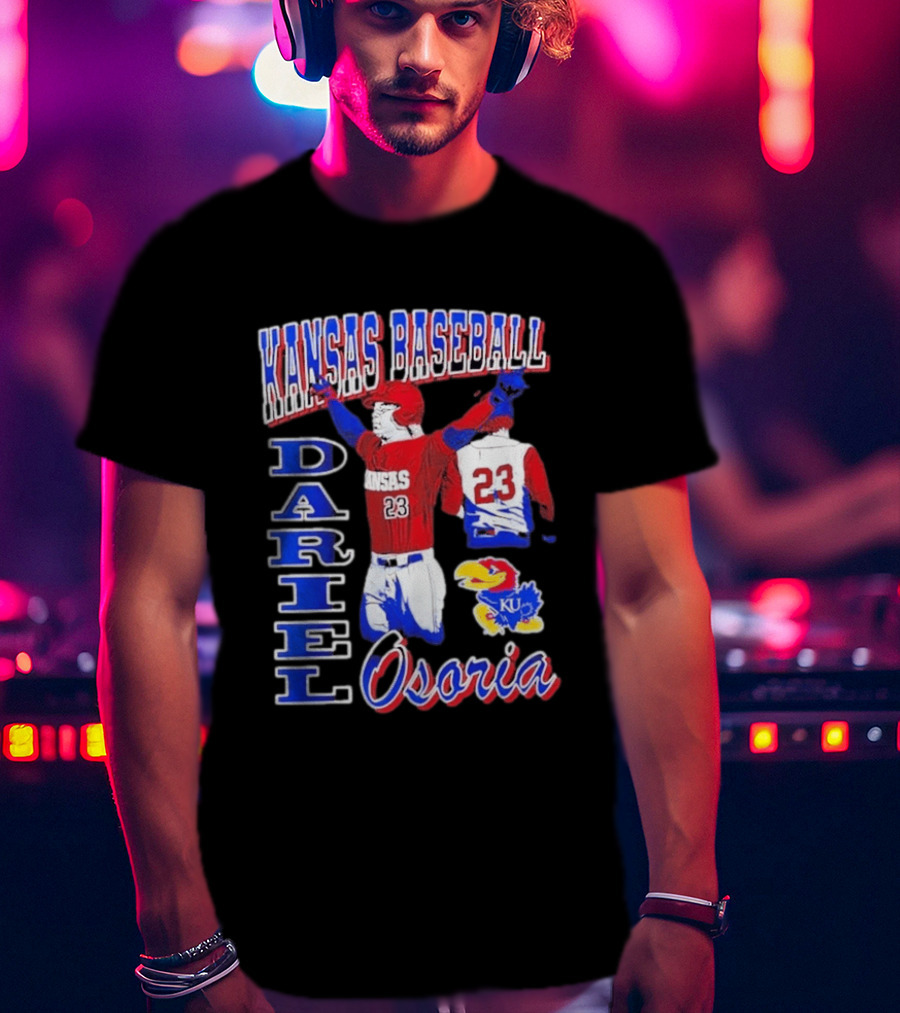 Kansas Baseball Dariel Osoria 23 KU Jayhawks T-Shirt