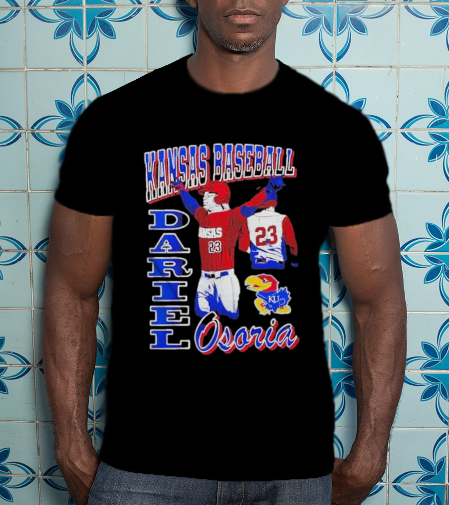 Kansas Baseball Dariel Osoria 23 KU Jayhawks T-Shirt
