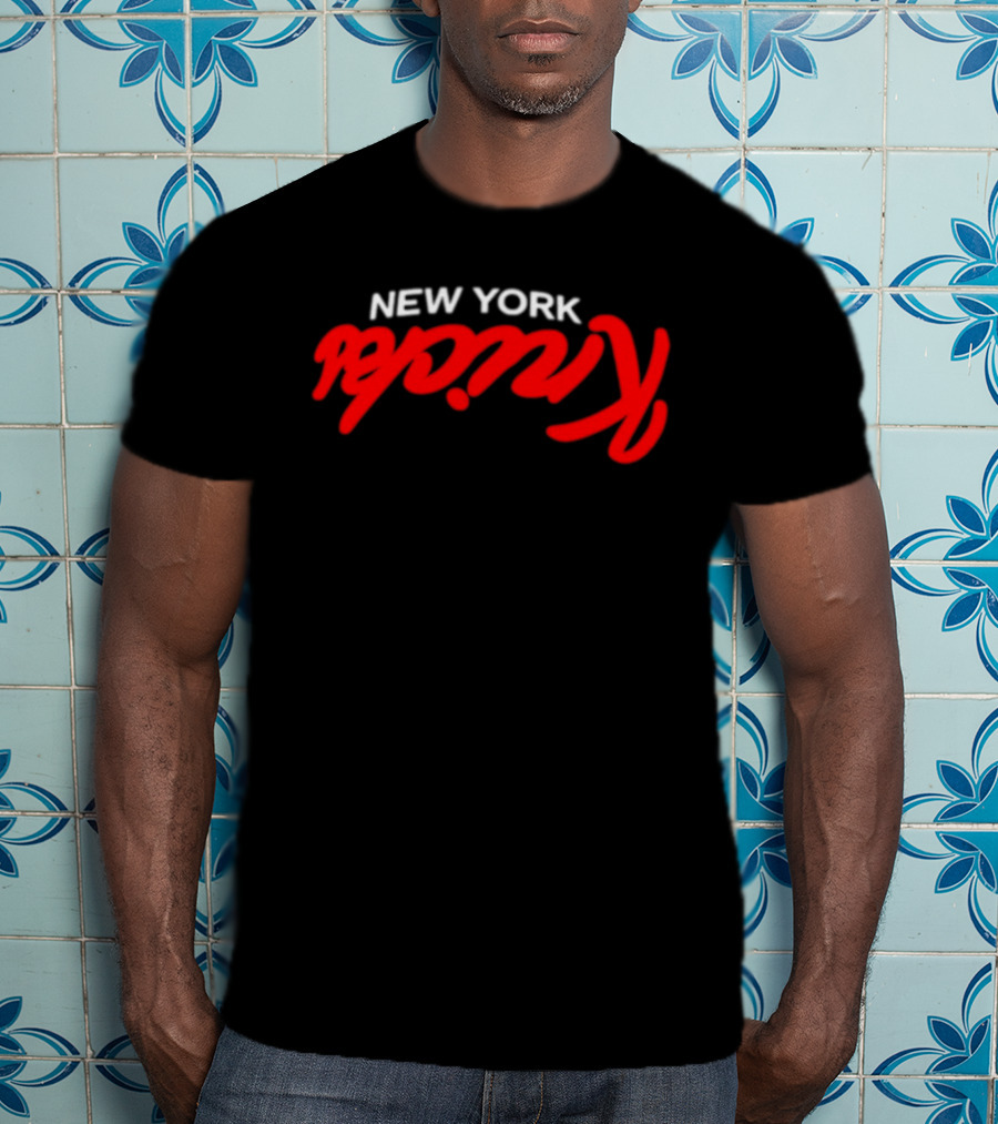 New York Knicks NBA Basketball Retro Red Script T-Shirt