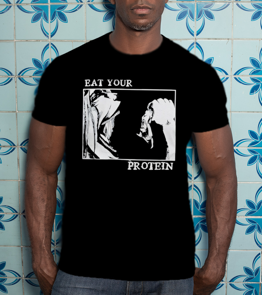 Eat Your Protein Beast Devouring Prey Fierce Motivation T-Shirt