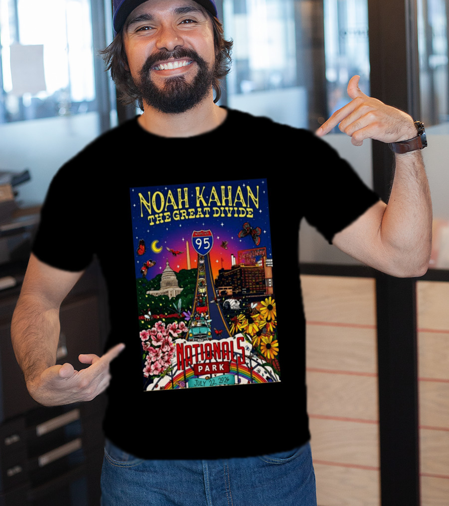 Noah Kahan The Great Divide Nationals Park July 22 2026 Washington D C Interstate 95 Capitol Flowers Butterflies T-Shirt