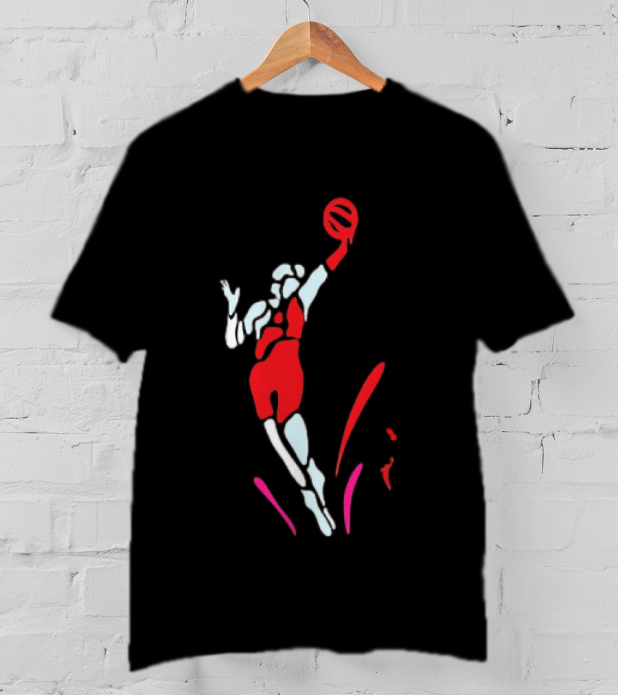 Portland Fire Basketball Player Athlete Jumping Action Pose T-Shirt