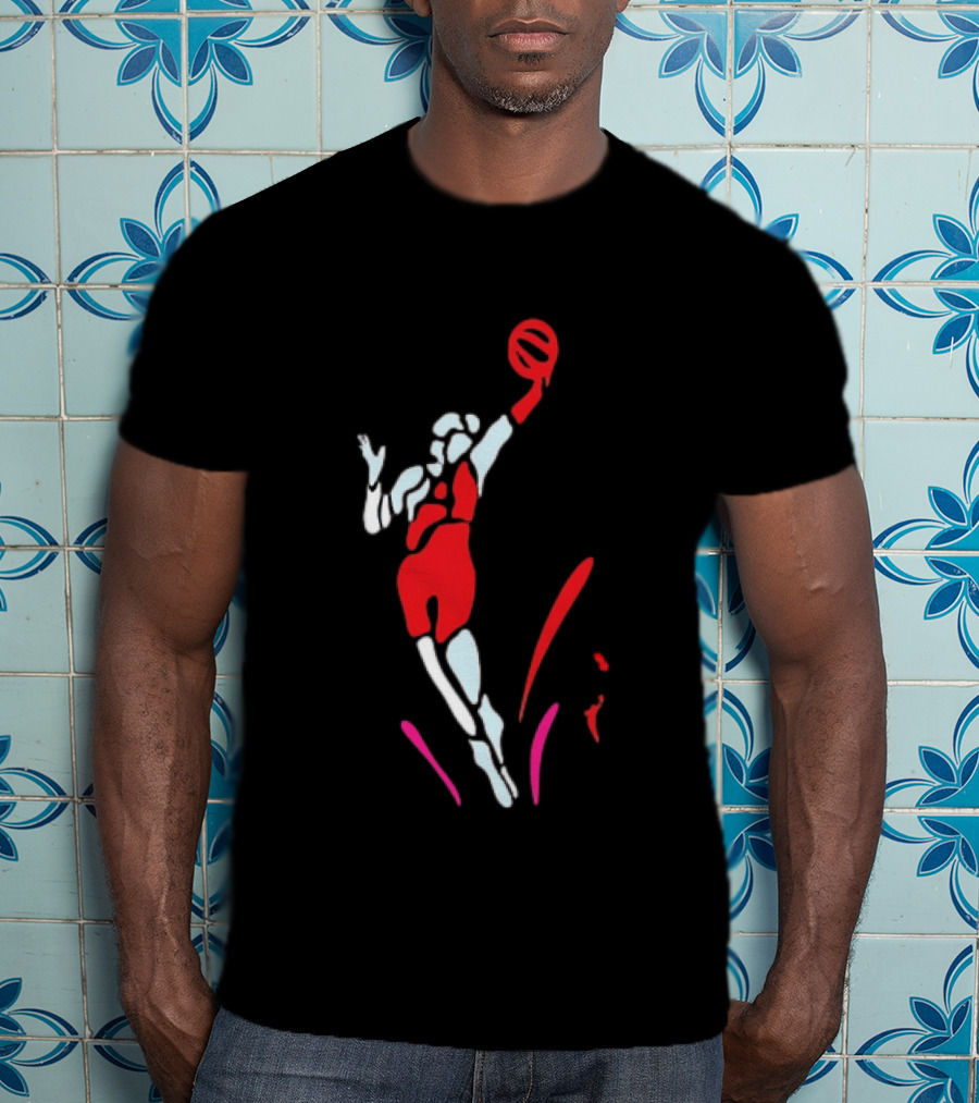 Portland Fire Basketball Player Athlete Jumping Action Pose T-Shirt