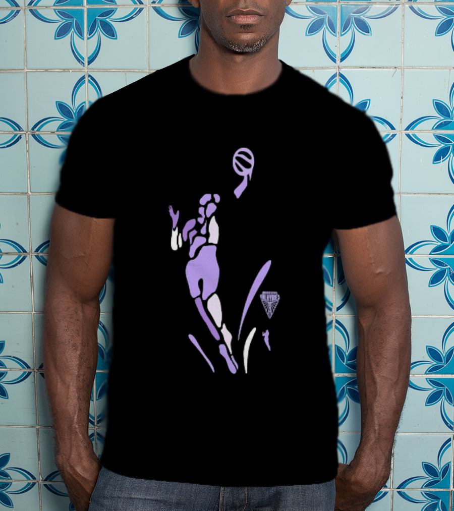 Golden State Valkyries Basketball Player Silhouette Purple Pose T-Shirt