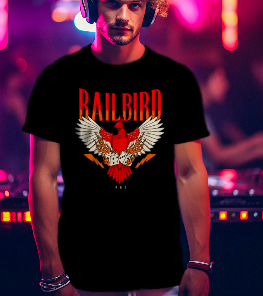 Railbird Festival 063 Red Winged Dice Bird With Flames T-Shirt