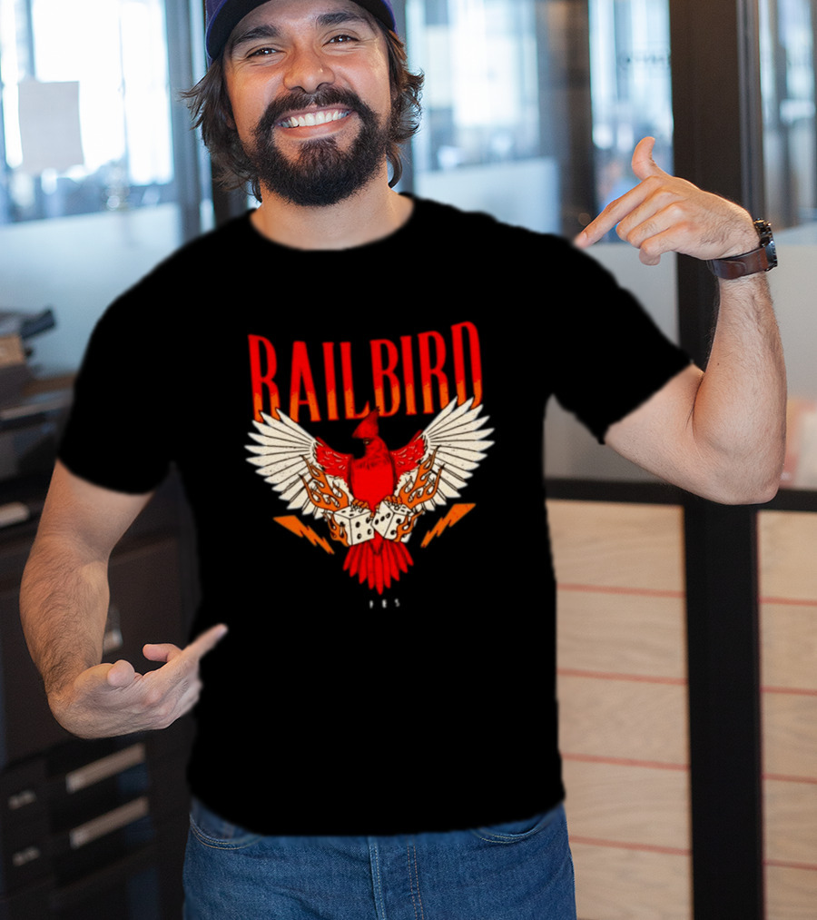Railbird Festival 063 Red Winged Dice Bird With Flames T-Shirt