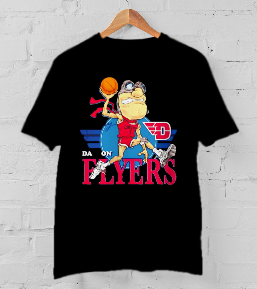 Dayton Flyers Rudy Dunking Basketball Cartoon T-Shirt