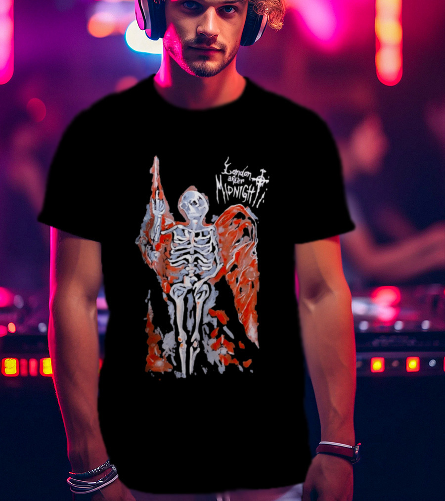 London After Midnight Skeleton Angel Gothic Band Winged Skeleton T-Shirt