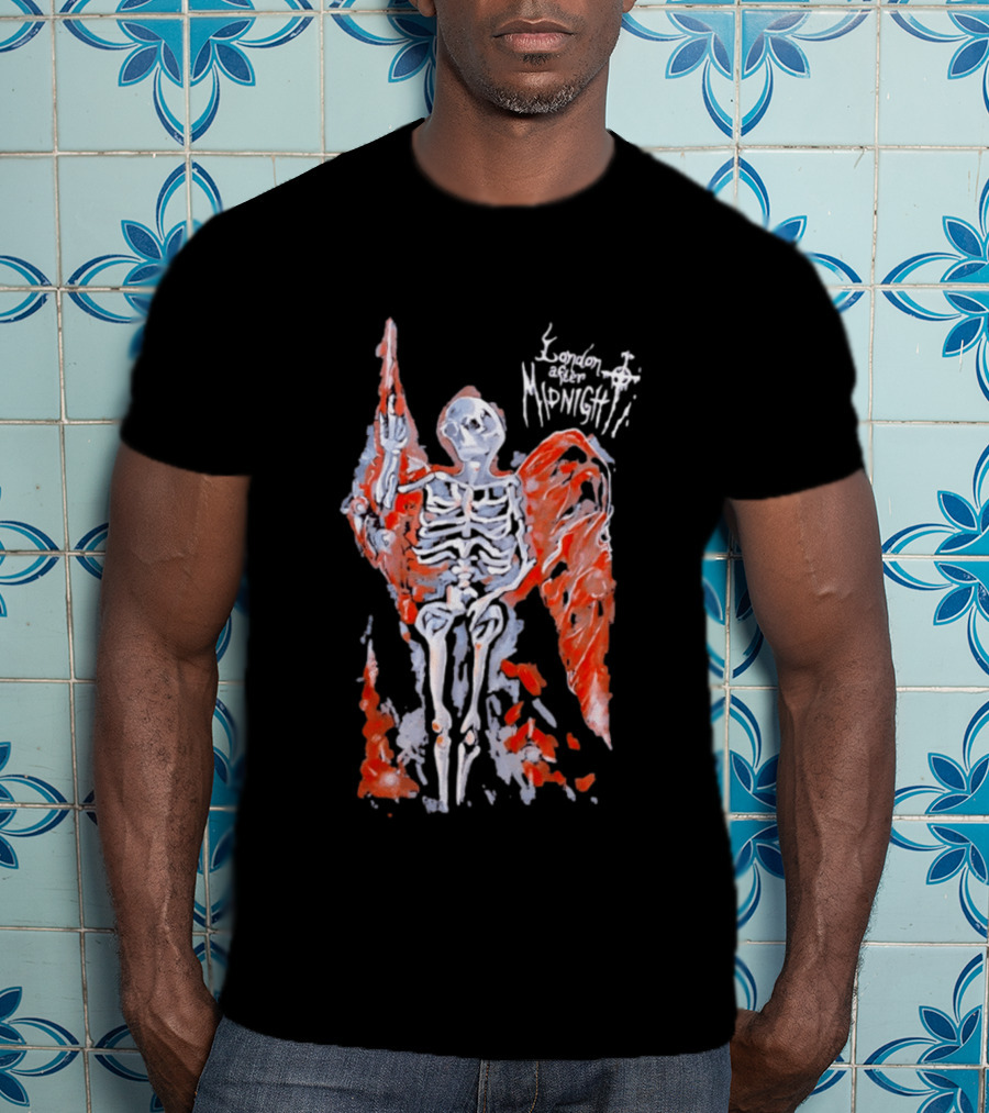 London After Midnight Skeleton Angel Gothic Band Winged Skeleton T-Shirt