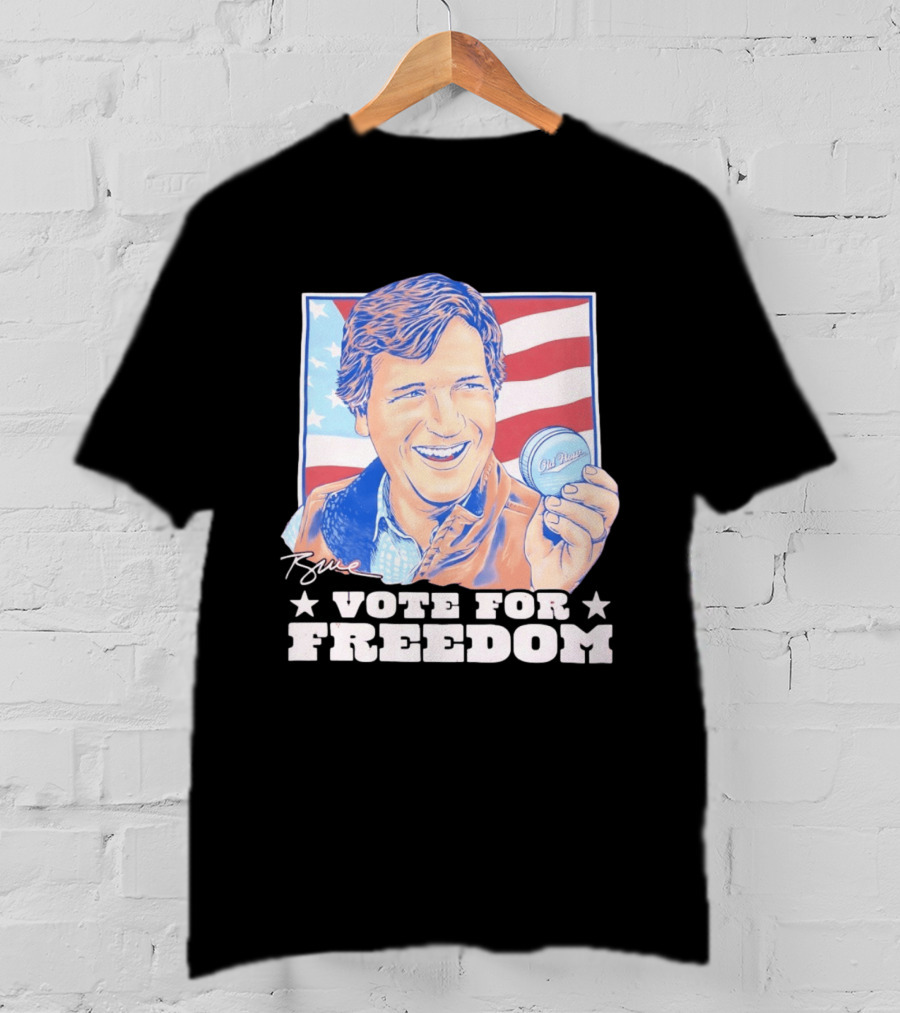 Tucker Carlson Old Row Vote For Freedom America Flag T-Shirt