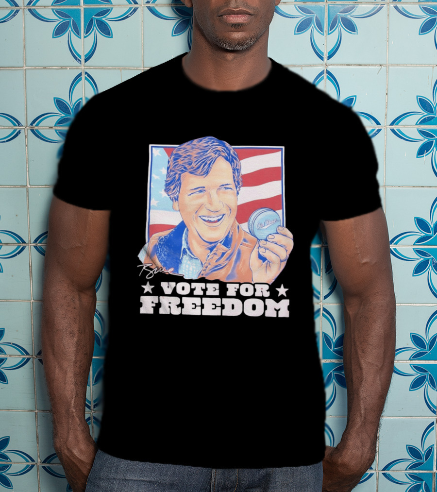 Tucker Carlson Old Row Vote For Freedom America Flag T-Shirt