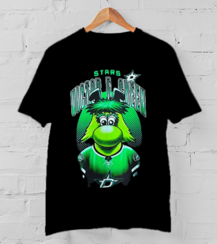 Dallas Stars Victor E Green Mascot NHL Fan Gear T-Shirt