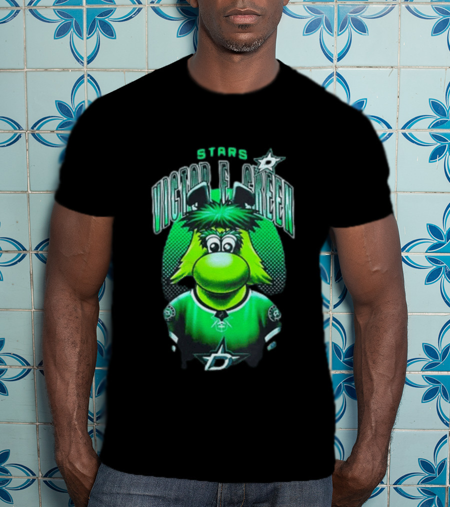 Dallas Stars Victor E Green Mascot NHL Fan Gear T-Shirt