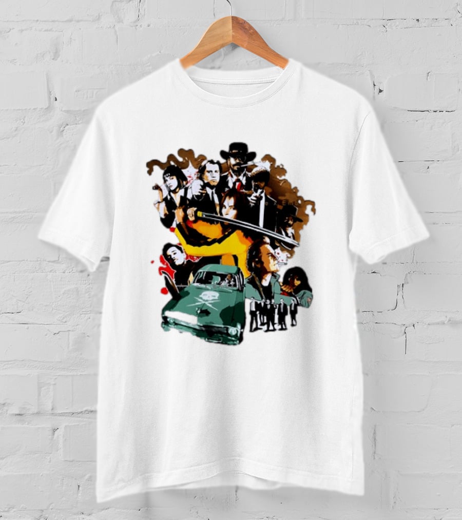 Alex Ember Pulp Fiction Quentin Tarantino Movie Characters Samurai Sword Car T-Shirt