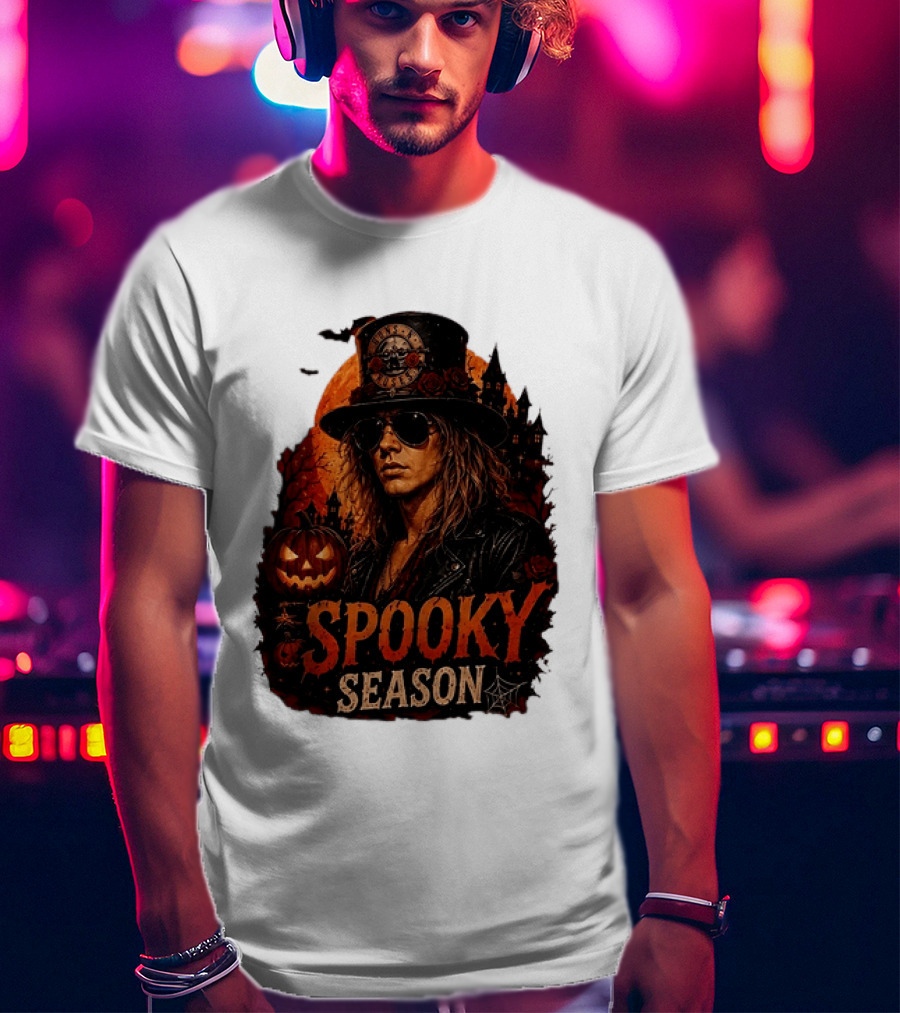 Spooky Season Buns N' Roses Halloween Pumpkin Slash T-Shirt
