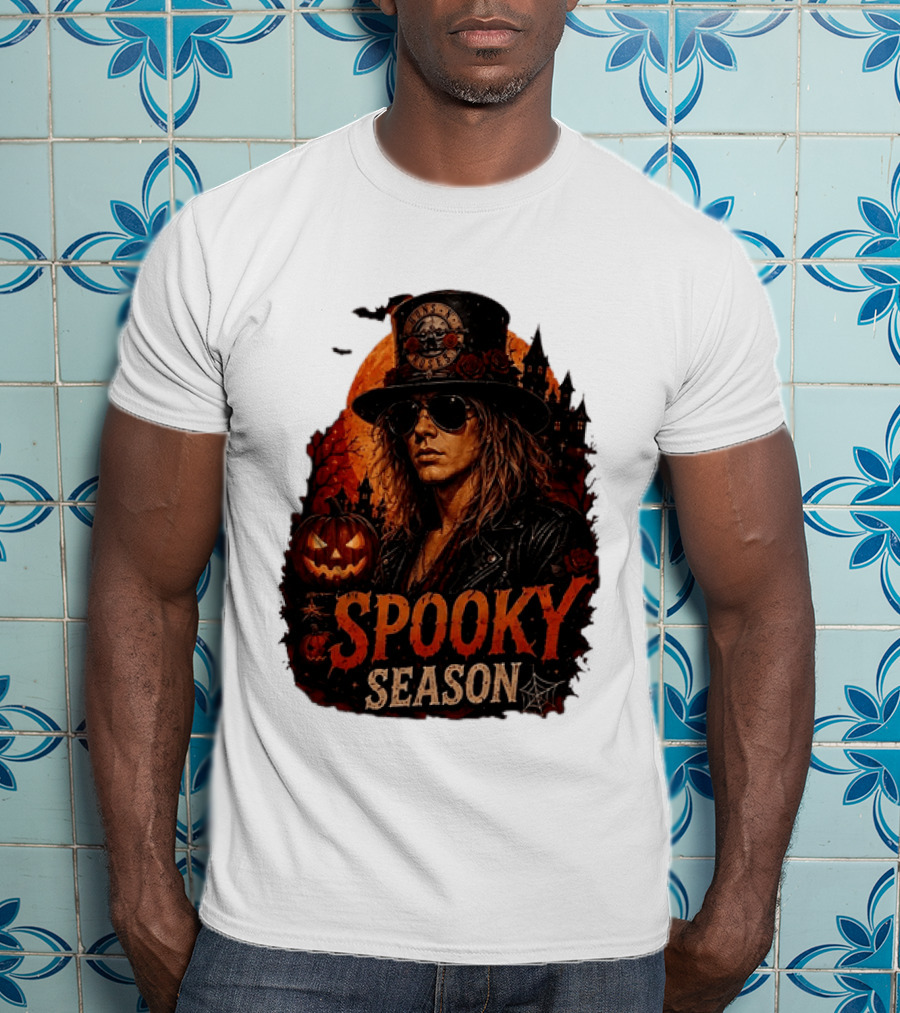 Spooky Season Buns N' Roses Halloween Pumpkin Slash T-Shirt
