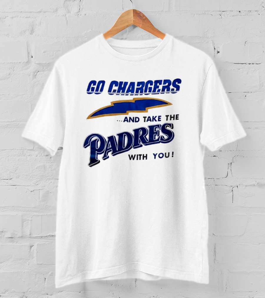 Go Chargers And Take The Padres With You Lightning Bolt T-Shirt