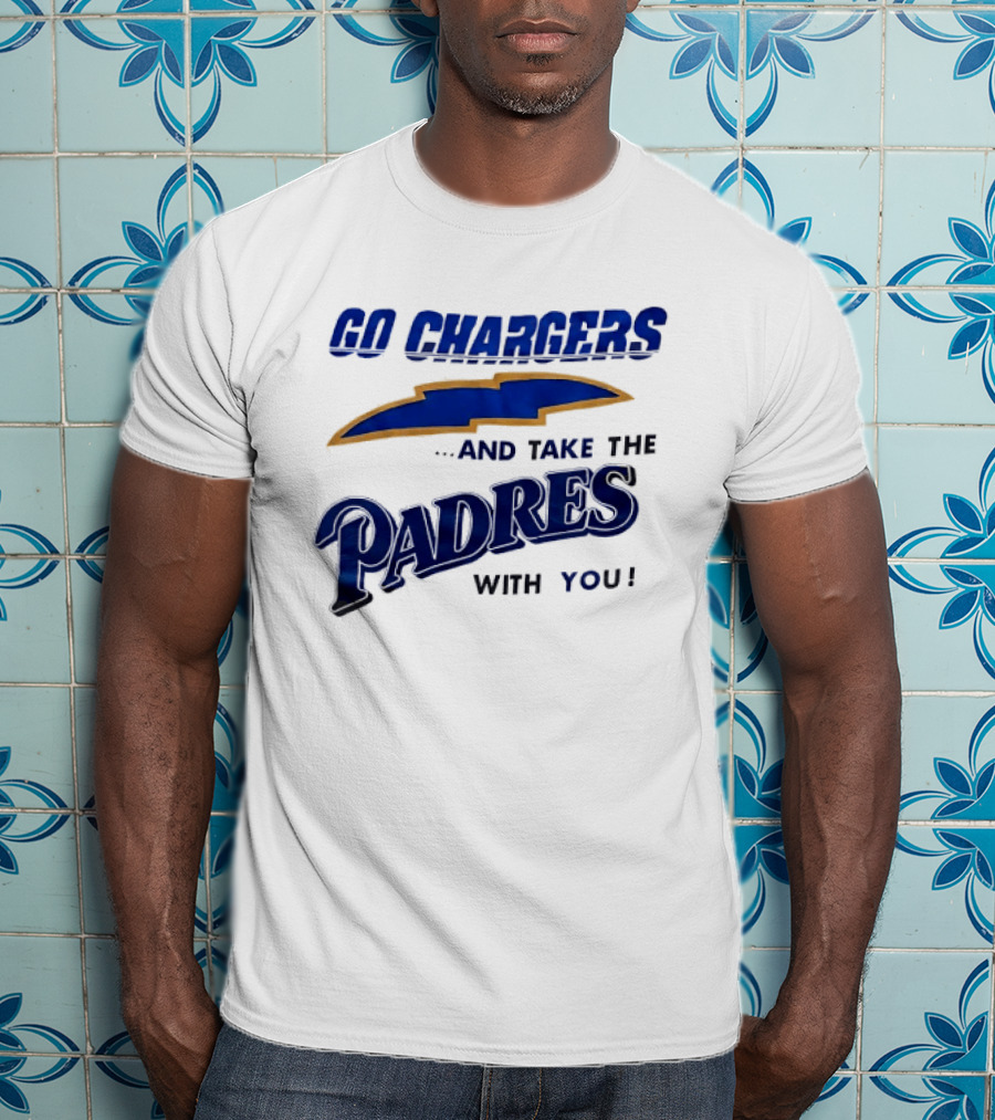 Go Chargers And Take The Padres With You Lightning Bolt T-Shirt