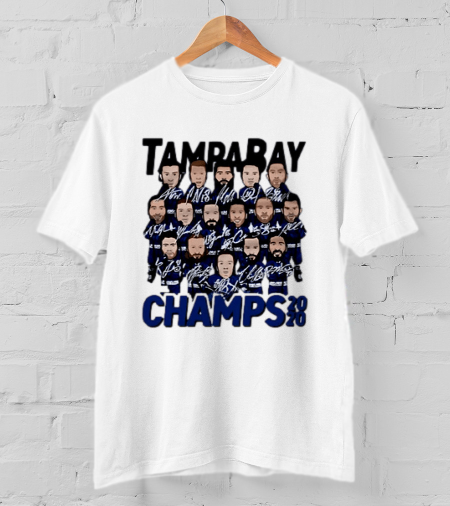 Tampa Bay Champs 2020 Hockey Team Players Signatures T-Shirt