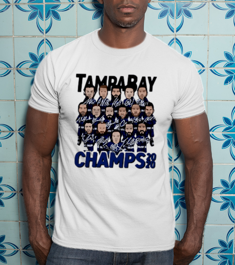 Tampa Bay Champs 2020 Hockey Team Players Signatures T-Shirt
