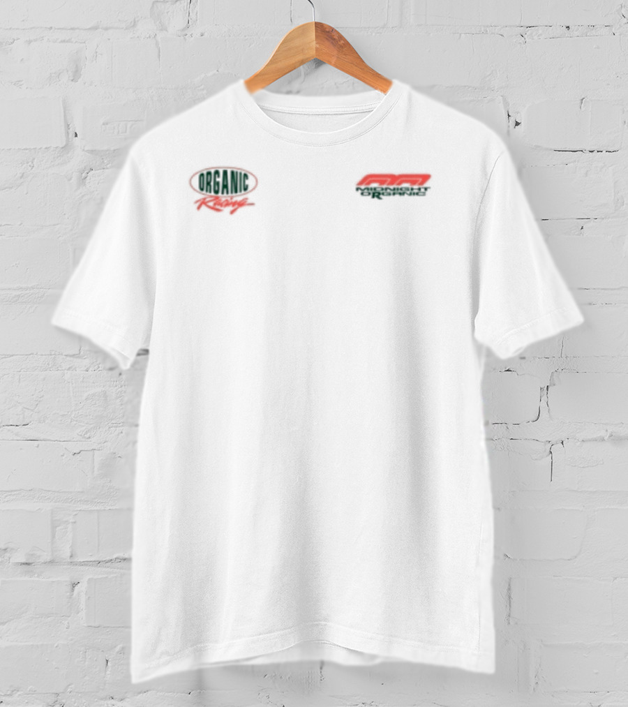 Midnight Racing Organic Store White Retro Car Racing T-Shirt