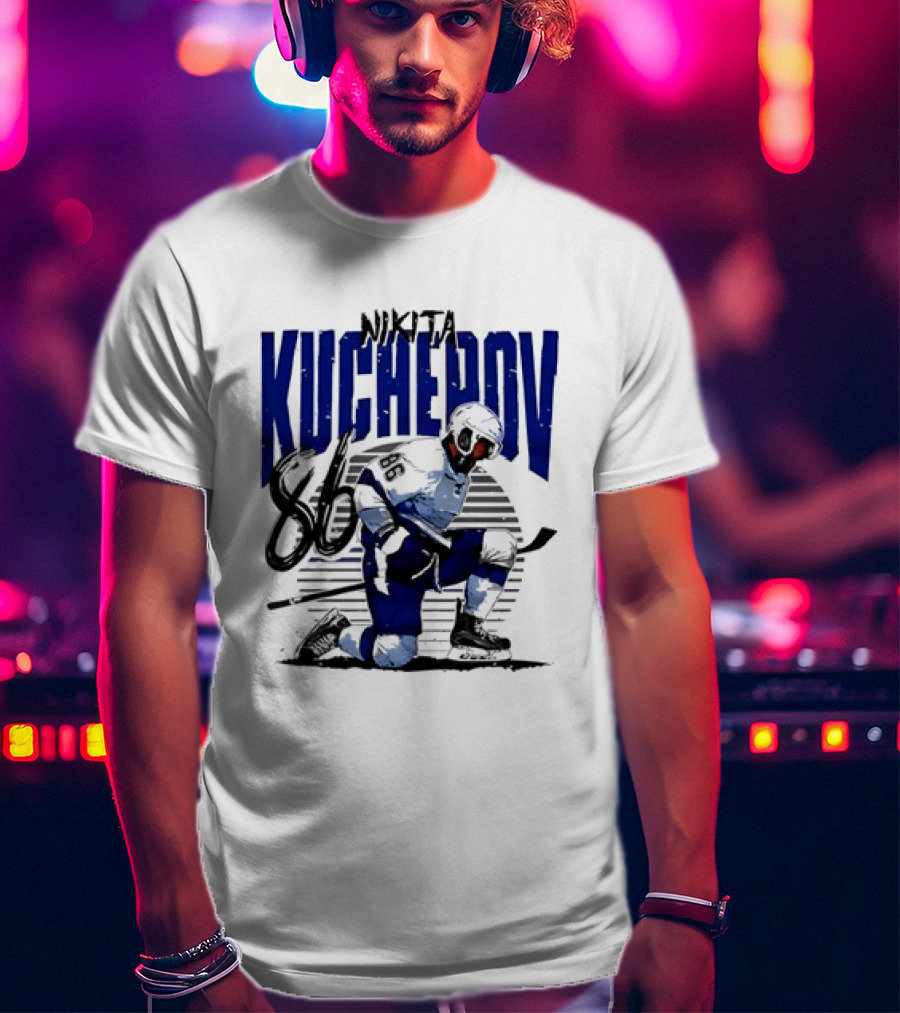 Nikita Kucherov 86 Tampa Bay Lightning Hockey Celebration T-Shirt